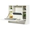 White MDF Foldable Wall-Mount Laptop Desk with Storage Compartments and Safety Lock